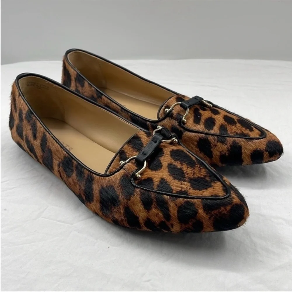 NEW! Talbots Francesca Driving Moccasins - Leopard Print Calf Hair. 7AA. - Picture 3 of 14